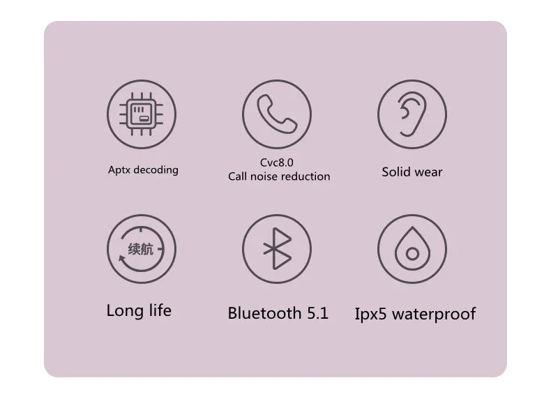 Pro 6 TWS Bluetooth Earphones Wireless Bluetooth Headset Noise Cancelling Earbuds with Mic Pro6 Wireless Headphones for IPhone