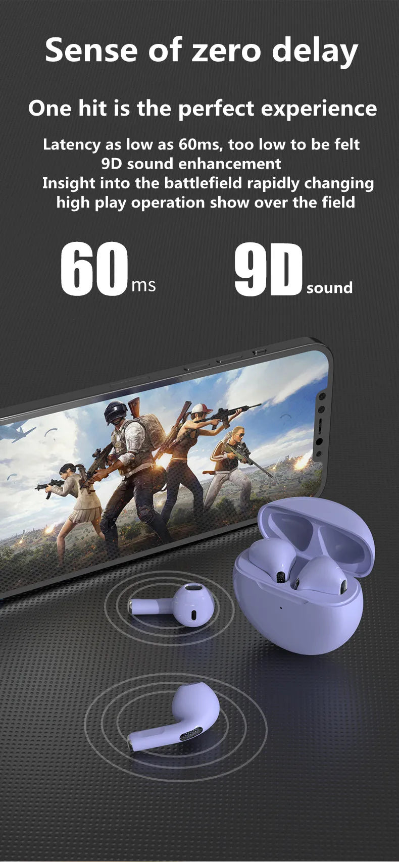 Pro 6 TWS Bluetooth Earphones Wireless Bluetooth Headset Noise Cancelling Earbuds with Mic Pro6 Wireless Headphones for IPhone