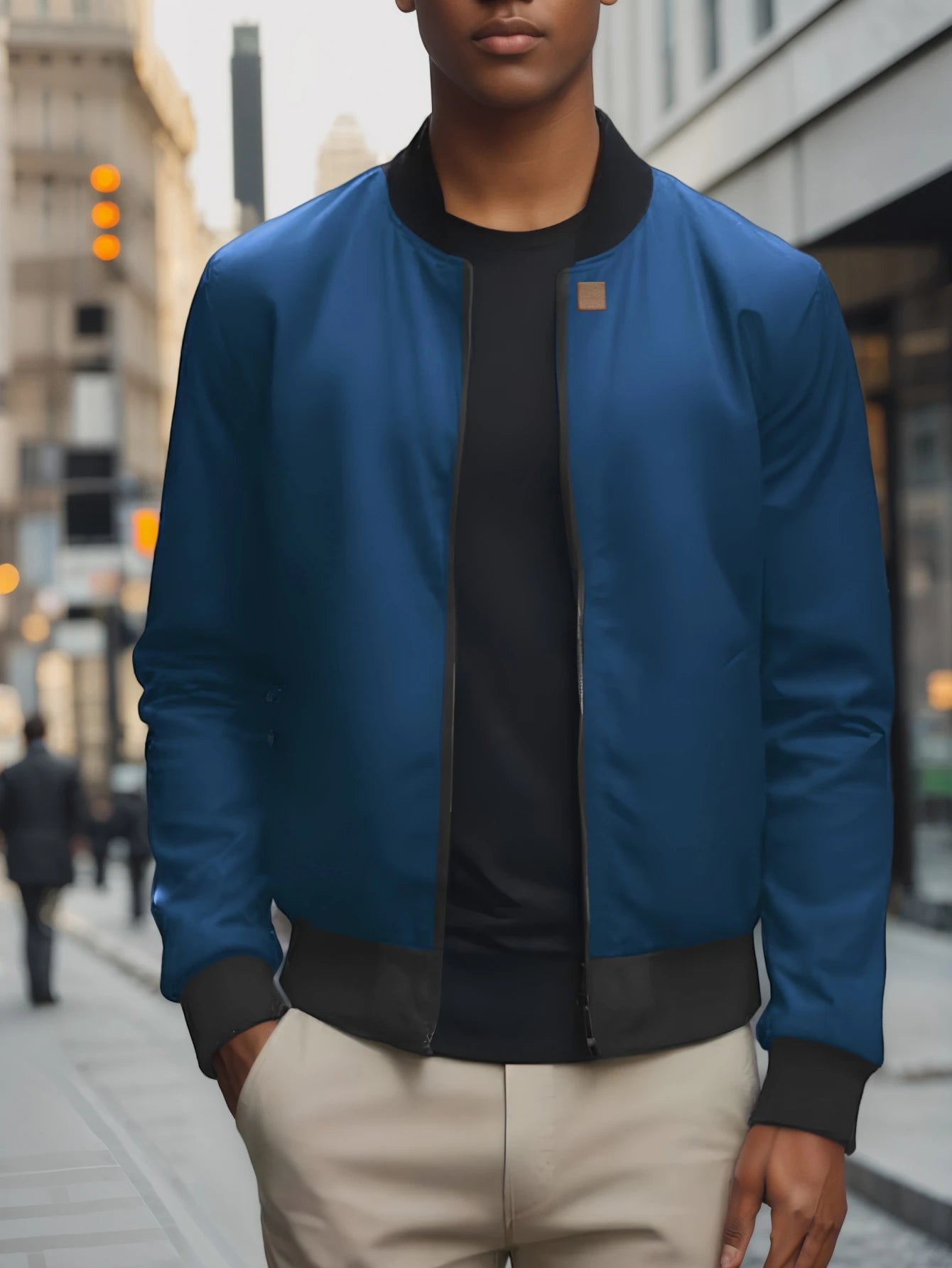 Spring and Autumn New Baseball Collar Short Loose Solid Color Jacket Men's