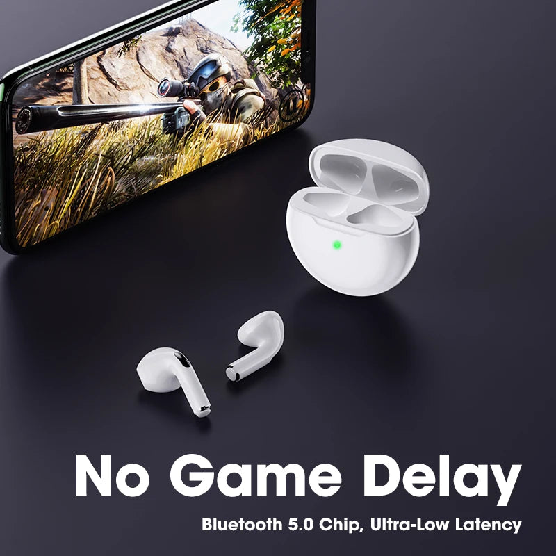 Pro 6 TWS Bluetooth Earphones Wireless Bluetooth Headset Noise Cancelling Earbuds with Mic Pro6 Wireless Headphones for IPhone