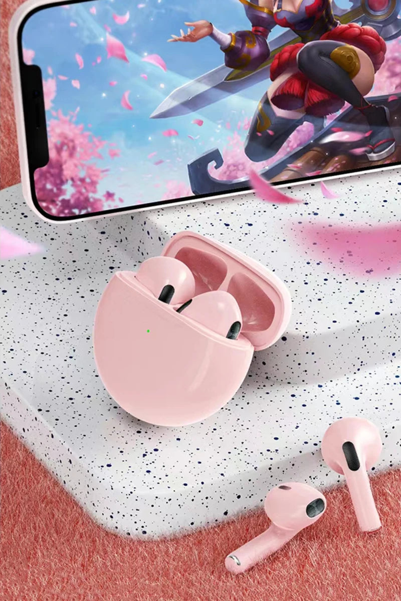 Pro 6 TWS Bluetooth Earphones Wireless Bluetooth Headset Noise Cancelling Earbuds with Mic Pro6 Wireless Headphones for IPhone