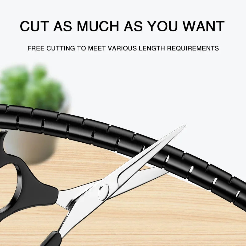 Computer Cord Protective Tube Clip Organizer Management Tools 2M 16mm Flexible Spiral Cable Wire Protector Cable Organizer