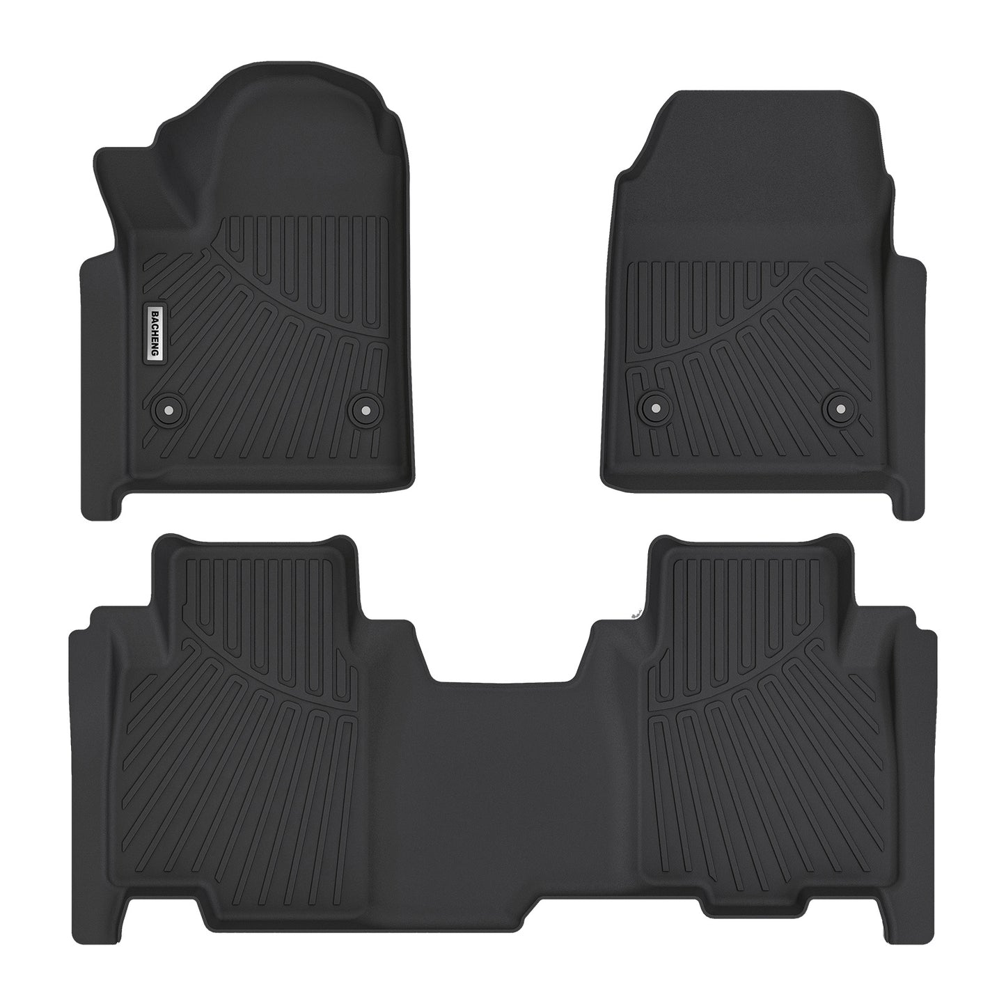 Floor Mats Compatible For 2025 Silvrado EV RST All Weather 2 Row Floor Liners Accessories-Black