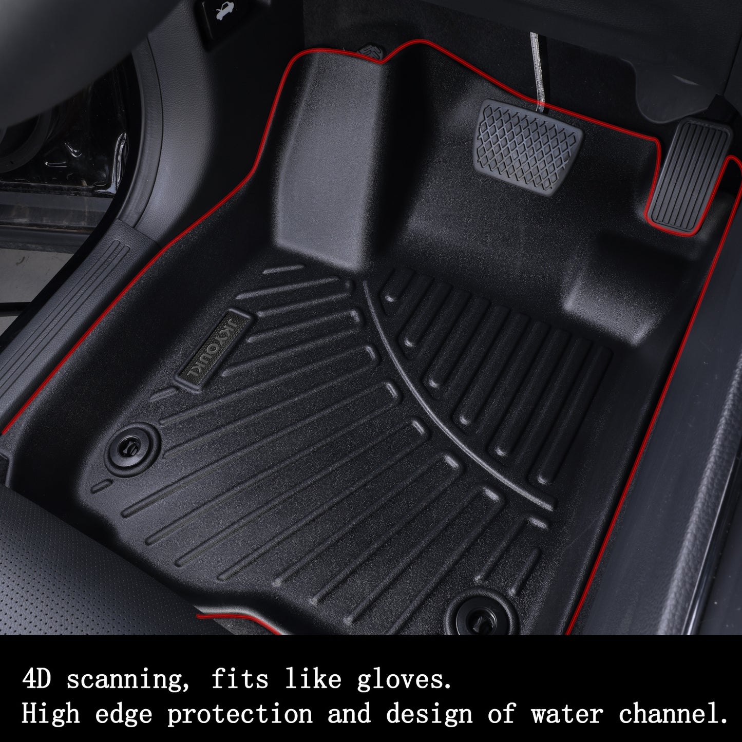 Floor Mats Compatible For 2025 Silvrado EV RST All Weather 2 Row Floor Liners Accessories-Black