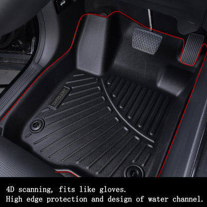 Floor Mats Compatible For 2025 Silvrado EV RST All Weather 2 Row Floor Liners Accessories-Black