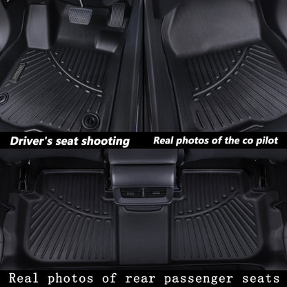 Floor Mats Compatible For 2025 Silvrado EV RST All Weather 2 Row Floor Liners Accessories-Black