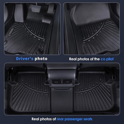 Floor Mats Compatible For 2025 Silvrado EV RST All Weather 2 Row Floor Liners Accessories-Black
