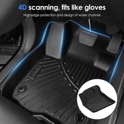 Floor Mats Compatible For 2025 Silvrado EV RST All Weather 2 Row Floor Liners Accessories-Black