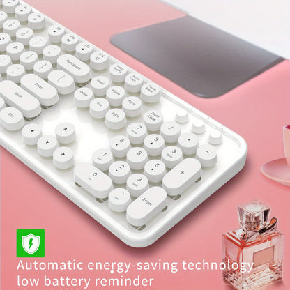 Sweet Wireless Keyboard and Mouse Combo Set - Keyboard & Mouse Combos with Solid Color, Compact Design and Wireless Connectivity for Efficient Typing and Navigation