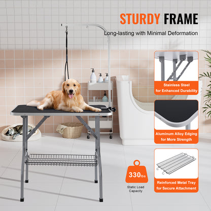 VEVOR Pet Grooming Table Arm With Clamp, 36''x24'' Dog Grooming Station