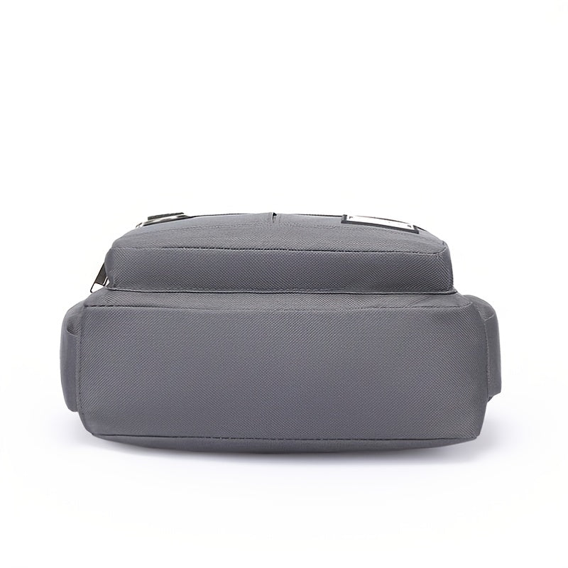 1pc Men's Portable Nylon Letter Sticker Diagonal Shoulder Bag, Mobile Phone Bag