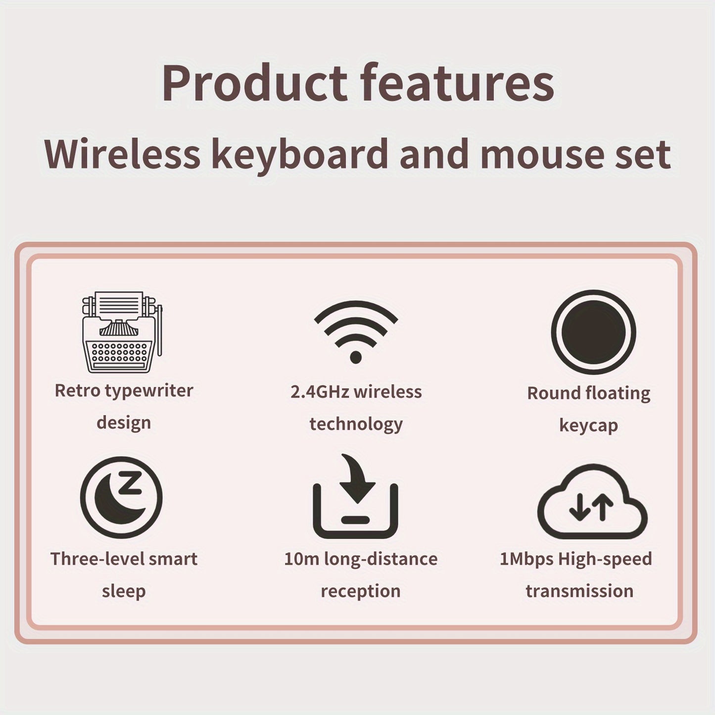 Sweet Wireless Keyboard and Mouse Combo Set - Keyboard & Mouse Combos with Solid Color, Compact Design and Wireless Connectivity for Efficient Typing and Navigation