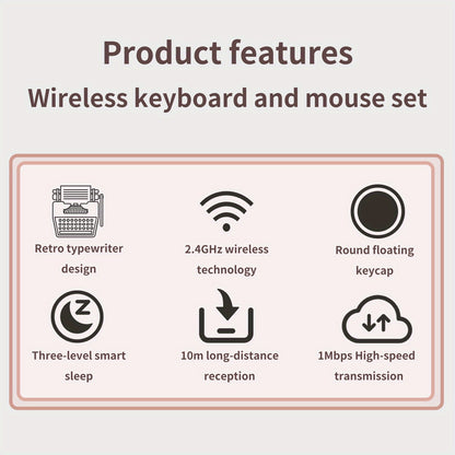 Sweet Wireless Keyboard and Mouse Combo Set - Keyboard & Mouse Combos with Solid Color, Compact Design and Wireless Connectivity for Efficient Typing and Navigation