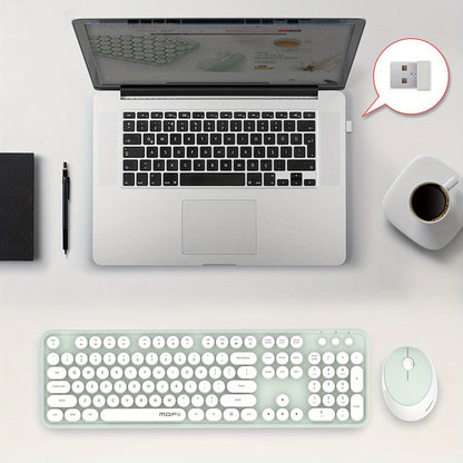 Sweet Wireless Keyboard and Mouse Combo Set - Keyboard & Mouse Combos with Solid Color, Compact Design and Wireless Connectivity for Efficient Typing and Navigation