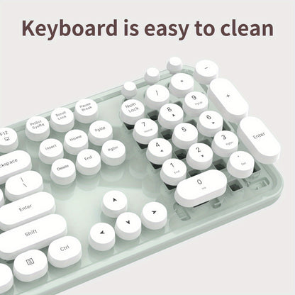 Sweet Wireless Keyboard and Mouse Combo Set - Keyboard & Mouse Combos with Solid Color, Compact Design and Wireless Connectivity for Efficient Typing and Navigation