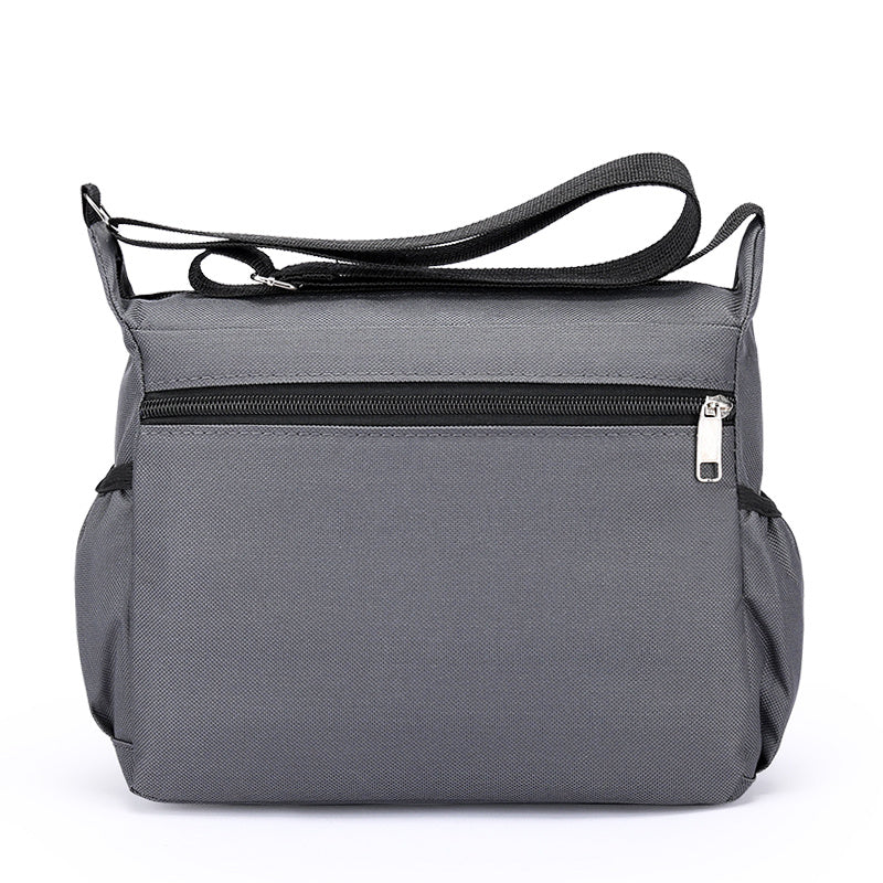 1pc Men's Portable Nylon Letter Sticker Diagonal Shoulder Bag, Mobile Phone Bag
