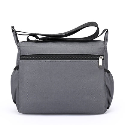 1pc Men's Portable Nylon Letter Sticker Diagonal Shoulder Bag, Mobile Phone Bag