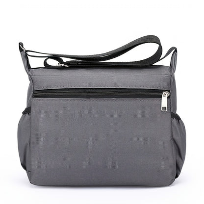 1pc Men's Portable Nylon Letter Sticker Diagonal Shoulder Bag, Mobile Phone Bag