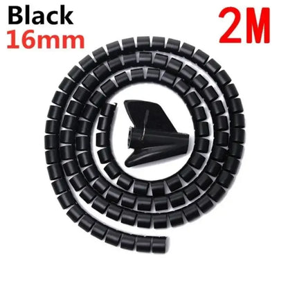 Computer Cord Protective Tube Clip Organizer Management Tools 2M 16mm Flexible Spiral Cable Wire Protector Cable Organizer