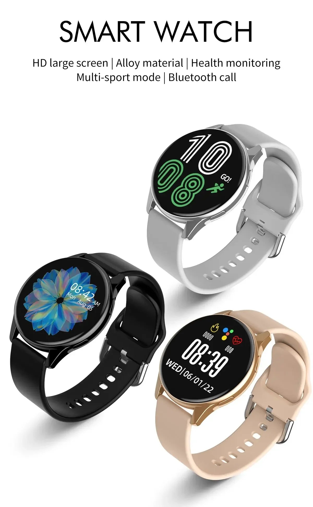 2025 Women Bluetooth Call Smart Watch HeartRate Blood Pressure Monitoring Smartwatches Waterproof Men Smartwatch For Samsung IOS
