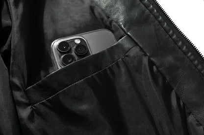 PU Leather Jacket for Men, Motorcycle Zipper Jacket, Casual Retro Jacket, Business Punk Leather Jacket, Large Autumn and Winter