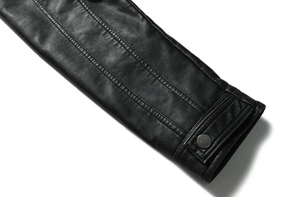 PU Leather Jacket for Men, Motorcycle Zipper Jacket, Casual Retro Jacket, Business Punk Leather Jacket, Large Autumn and Winter