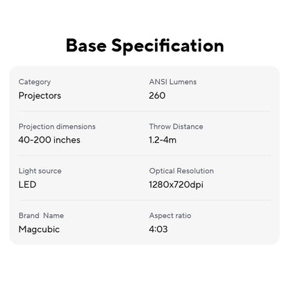 Magcubic Projector HY300 Pro 4K Android 11 Dual Wifi6 260ANSI Allwinner H713 BT5.0 1080P 1280*720P Home Cinema Outdoor Projetor