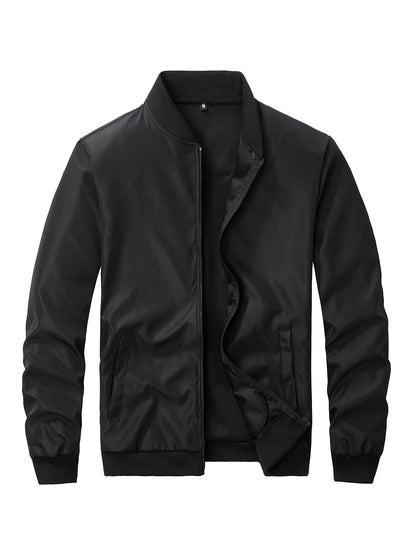 Spring and Autumn New Baseball Collar Short Loose Solid Color Jacket Men's