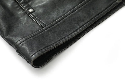 PU Leather Jacket for Men, Motorcycle Zipper Jacket, Casual Retro Jacket, Business Punk Leather Jacket, Large Autumn and Winter
