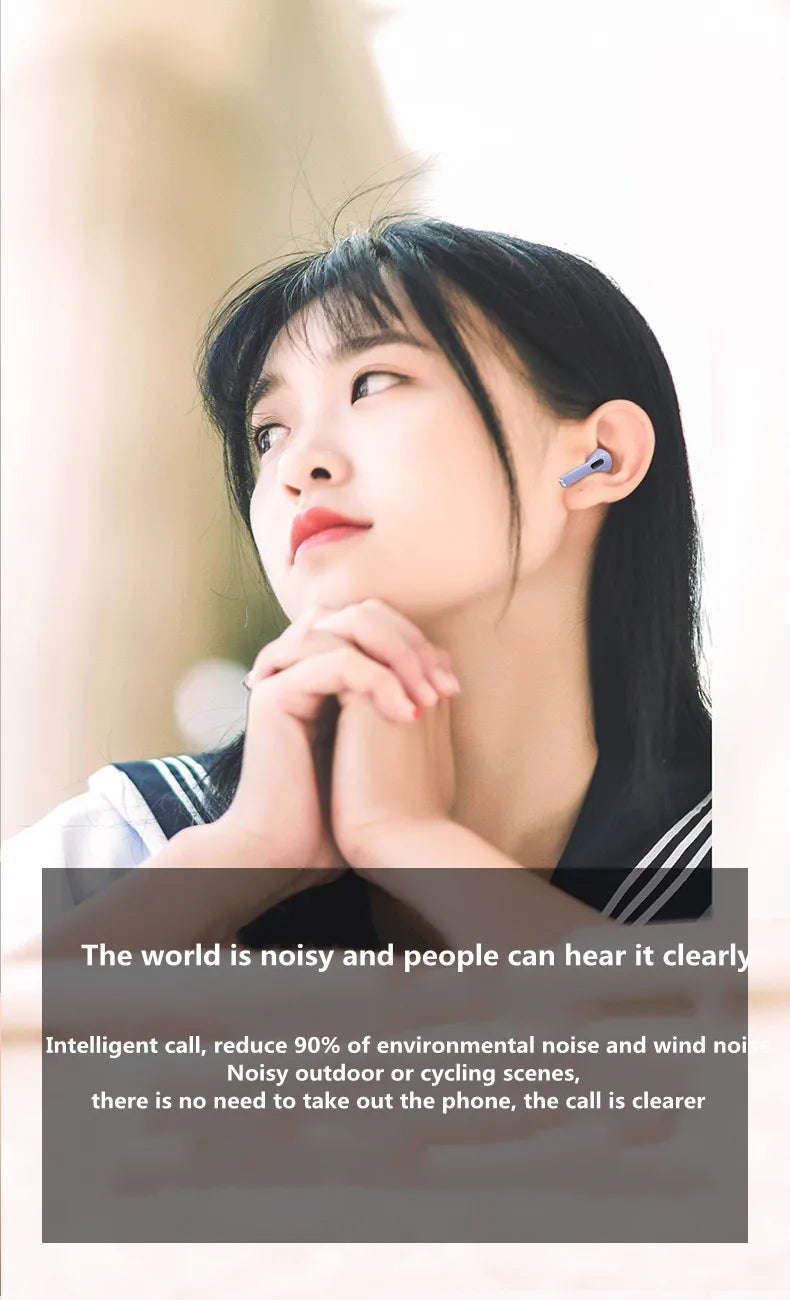 Pro 6 TWS Bluetooth Earphones Wireless Bluetooth Headset Noise Cancelling Earbuds with Mic Pro6 Wireless Headphones for IPhone