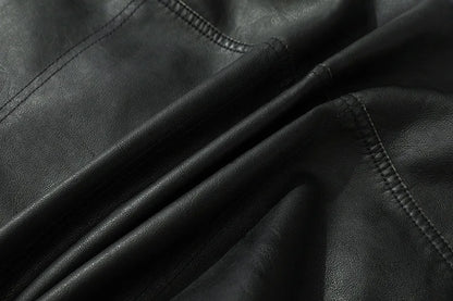 PU Leather Jacket for Men, Motorcycle Zipper Jacket, Casual Retro Jacket, Business Punk Leather Jacket, Large Autumn and Winter