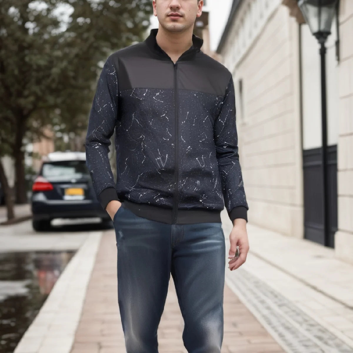 Spring and Autumn New Baseball Collar Short Loose Solid Color Jacket Men's