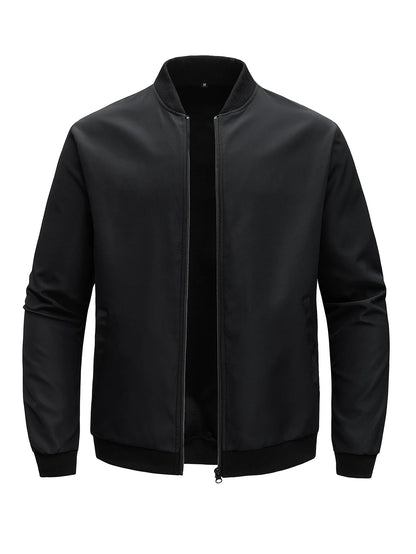Spring and Autumn New Baseball Collar Short Loose Solid Color Jacket Men's