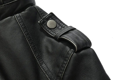 PU Leather Jacket for Men, Motorcycle Zipper Jacket, Casual Retro Jacket, Business Punk Leather Jacket, Large Autumn and Winter