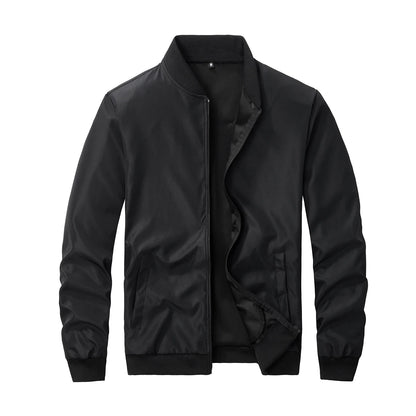 Spring and Autumn New Baseball Collar Short Loose Solid Color Jacket Men's