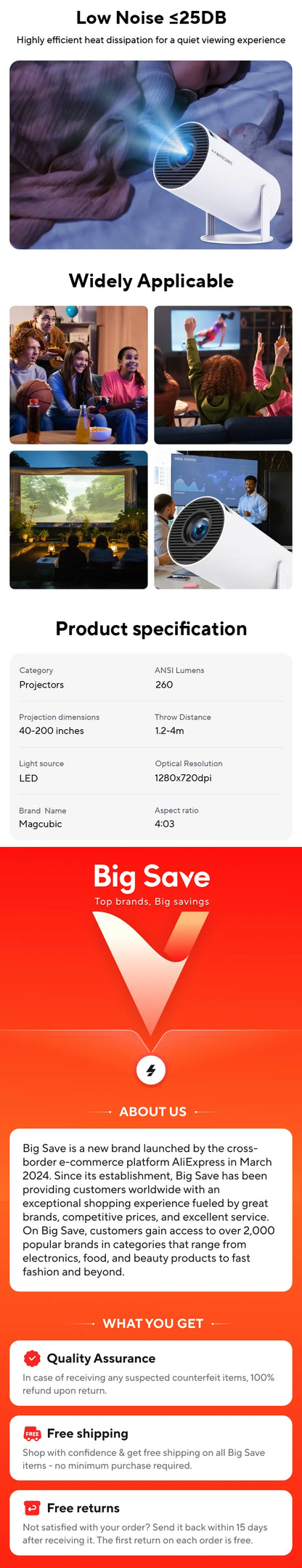 Magcubic Projector HY300 Pro 4K Android 11 Dual Wifi6 260ANSI Allwinner H713 BT5.0 1080P 1280*720P Home Cinema Outdoor Projetor