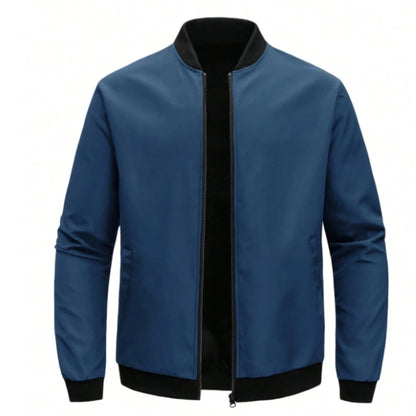 Spring and Autumn New Baseball Collar Short Loose Solid Color Jacket Men's