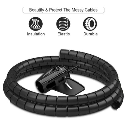 Computer Cord Protective Tube Clip Organizer Management Tools 2M 16mm Flexible Spiral Cable Wire Protector Cable Organizer