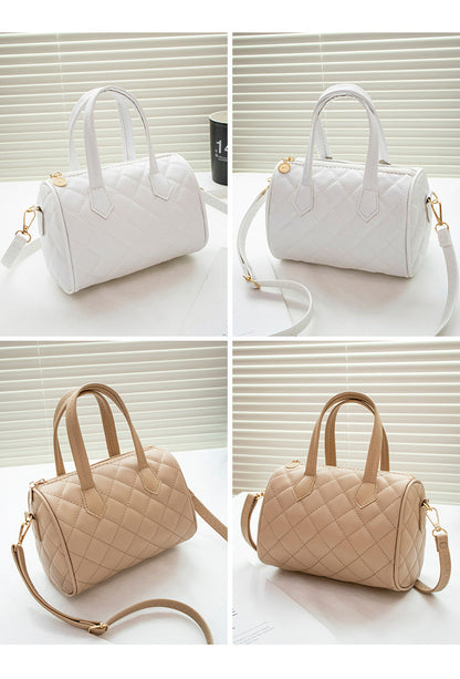 Women's Bag New Trend Fashion Casual Four Leaf Grass Printing Cross Shoulder Pillow Bag Lingge Embroidered Handbag