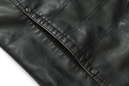 PU Leather Jacket for Men, Motorcycle Zipper Jacket, Casual Retro Jacket, Business Punk Leather Jacket, Large Autumn and Winter