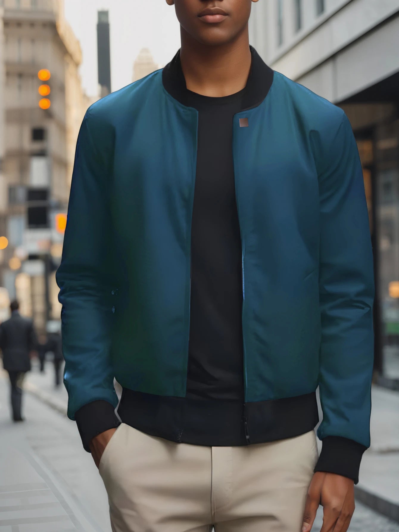 Spring and Autumn New Baseball Collar Short Loose Solid Color Jacket Men's