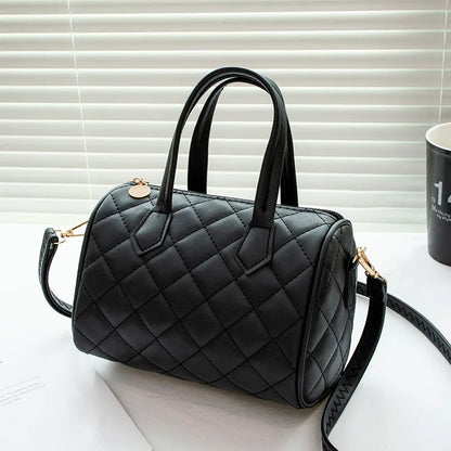 Women's Bag New Trend Fashion Casual Four Leaf Grass Printing Cross Shoulder Pillow Bag Lingge Embroidered Handbag
