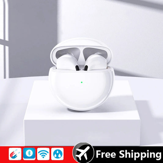 Pro 6 TWS Bluetooth Earphones Wireless Bluetooth Headset Noise Cancelling Earbuds with Mic Pro6 Wireless Headphones for IPhone