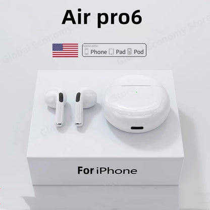 Pro 6 TWS Bluetooth Earphones Wireless Bluetooth Headset Noise Cancelling Earbuds with Mic Pro6 Wireless Headphones for IPhone
