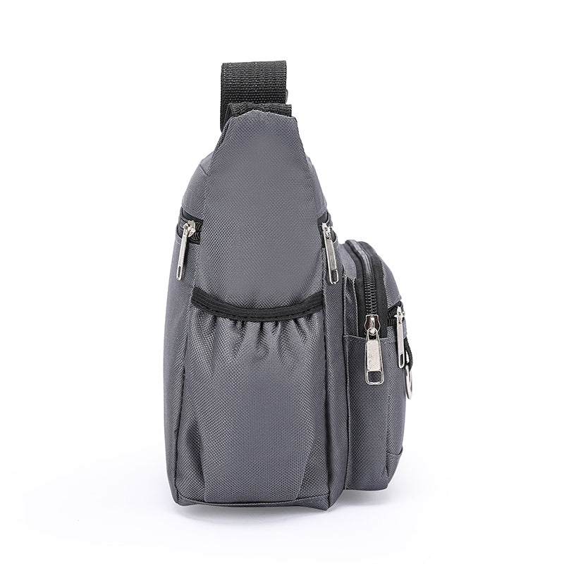 1pc Men's Portable Nylon Letter Sticker Diagonal Shoulder Bag, Mobile Phone Bag