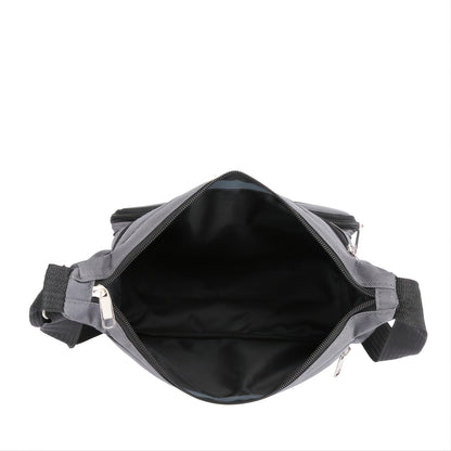 1pc Men's Portable Nylon Letter Sticker Diagonal Shoulder Bag, Mobile Phone Bag