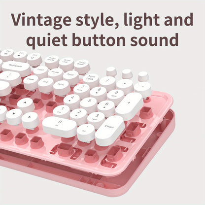Sweet Wireless Keyboard and Mouse Combo Set - Keyboard & Mouse Combos with Solid Color, Compact Design and Wireless Connectivity for Efficient Typing and Navigation