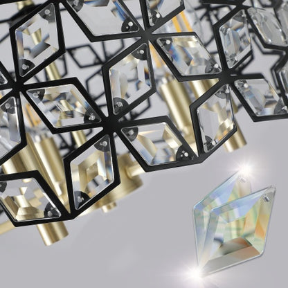 Modern Crystal Chandelier, Suitable For Living Room Round Crystal Lamp Luxury Home Decoration Lamps-Unusable Platform - Temu