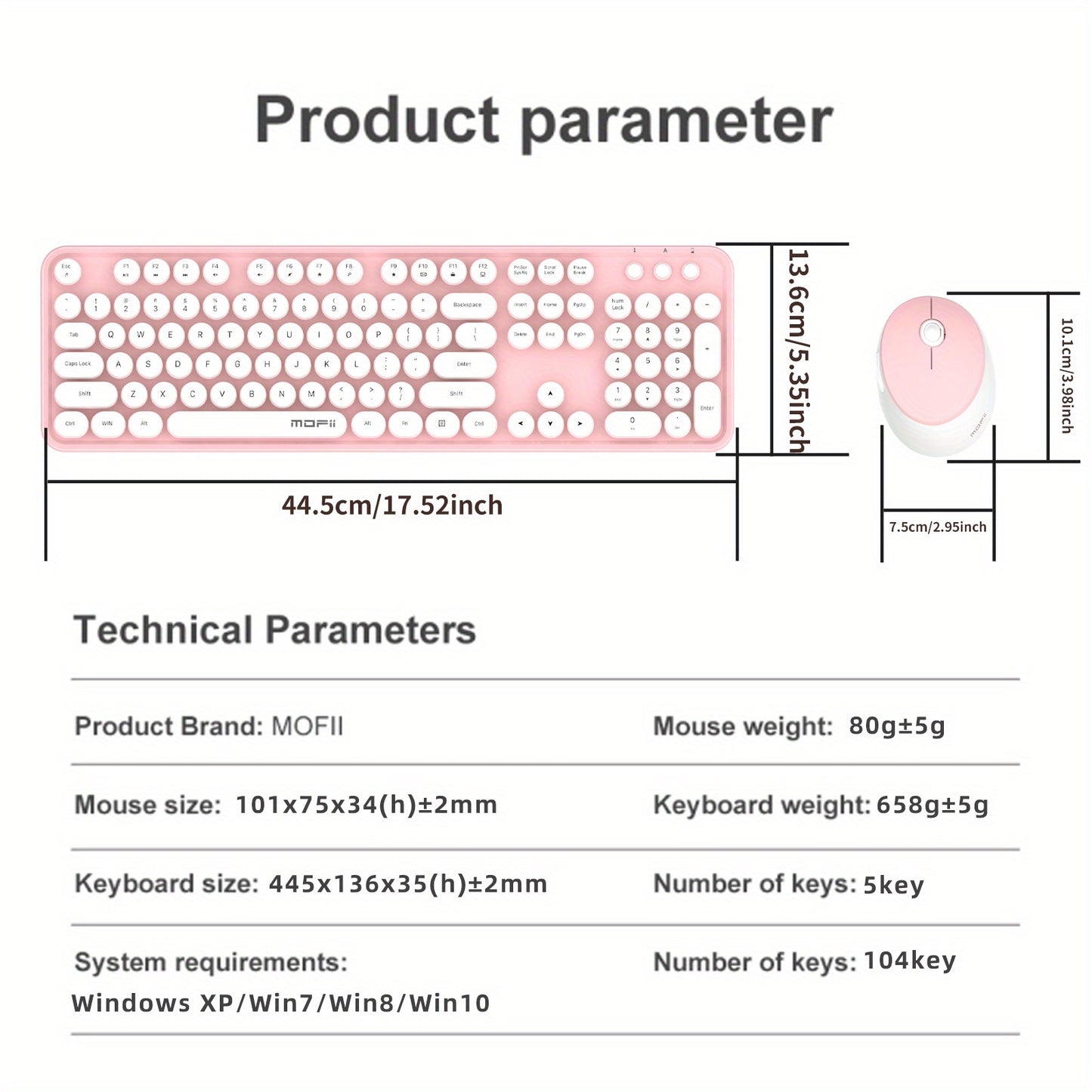 Sweet Wireless Keyboard and Mouse Combo Set - Keyboard & Mouse Combos with Solid Color, Compact Design and Wireless Connectivity for Efficient Typing and Navigation