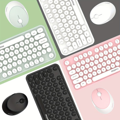 Sweet Wireless Keyboard and Mouse Combo Set - Keyboard & Mouse Combos with Solid Color, Compact Design and Wireless Connectivity for Efficient Typing and Navigation